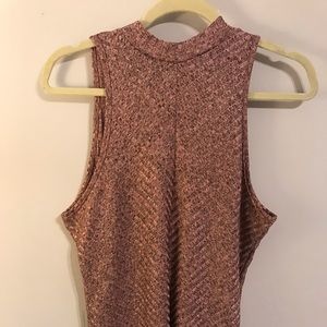 High neck metallic shirt